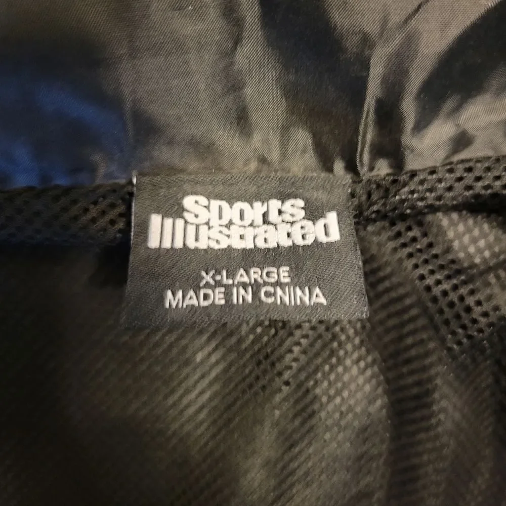Sports Illustrated Men's XL Black Full Zip Windbreaker